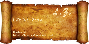 Lövi Zita névjegykártya
