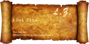 Lövi Zita névjegykártya